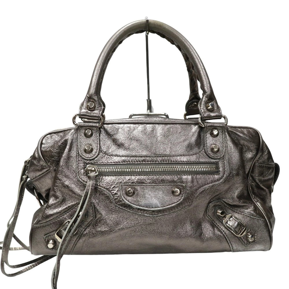 Balenciaga The City bag metallic silver